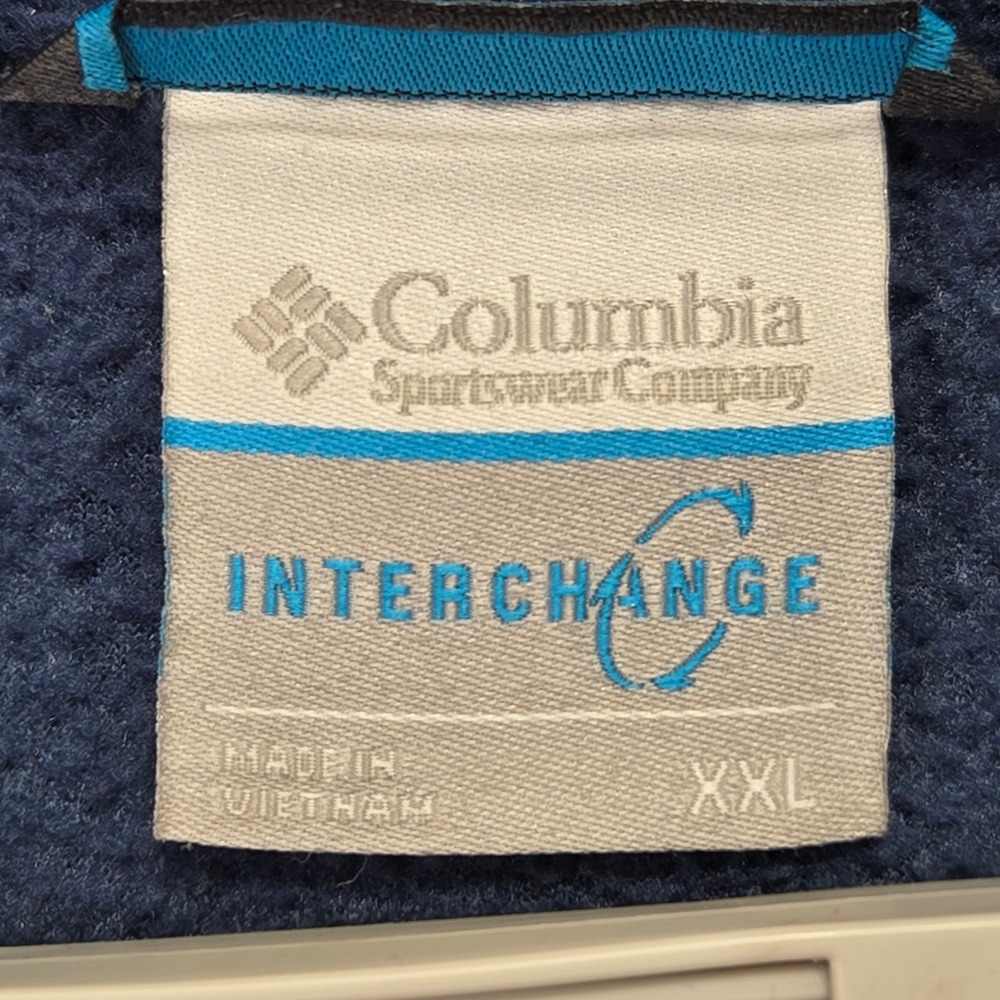 Columbia Interchange 3-in-1 Jacket Mens XXL Navy Blue Waterproof Shell Fleece - Picture 10 of 16